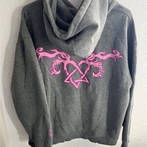 Bam Margera Heartagram Him Band Element Hoodie Grey Rare medium